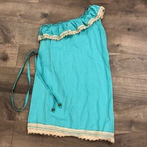 Mud Pie for Atlantis Turquoise One Shoulder Dress